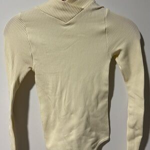 Aura Cream Ribbed Bodysuit